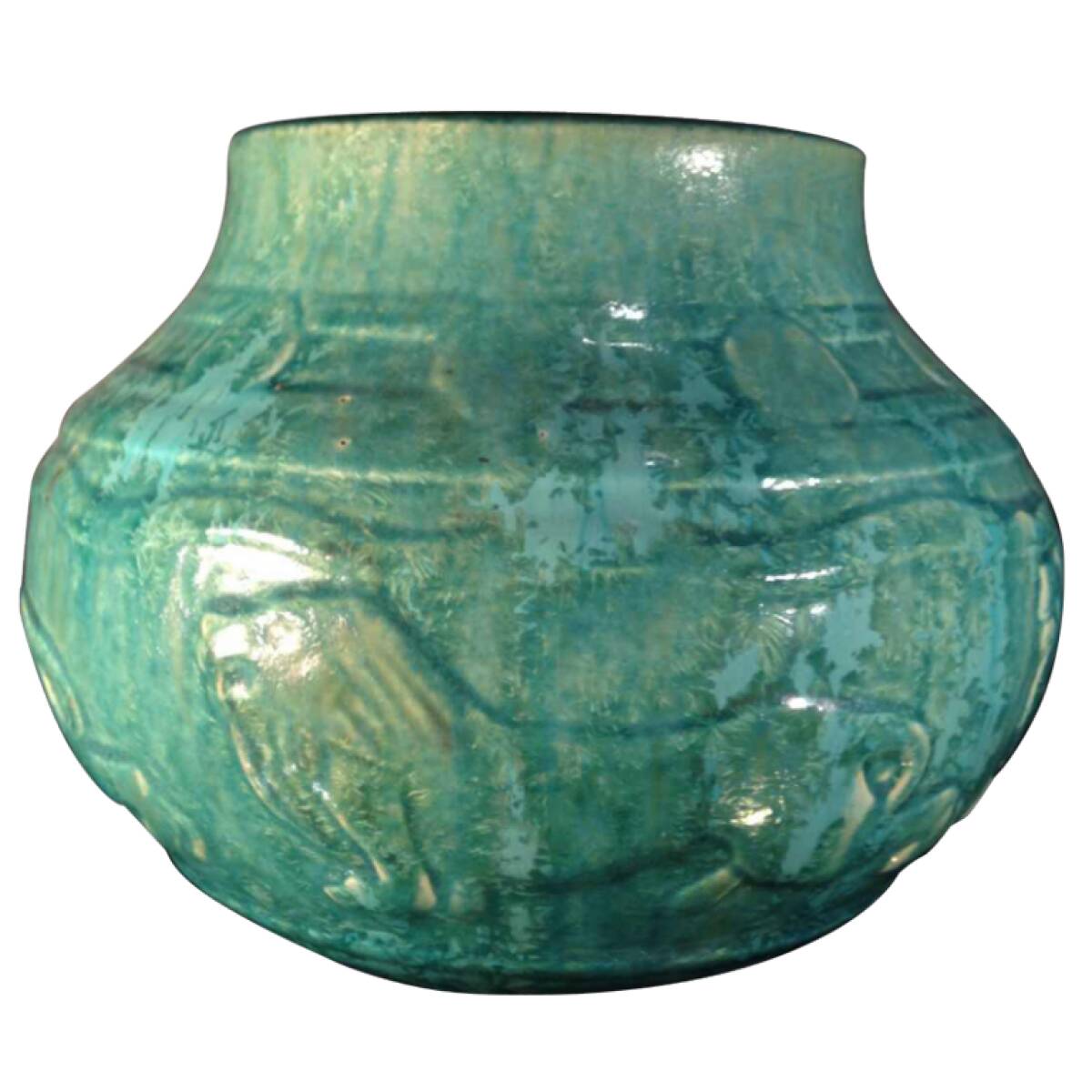 Lion vase, art deco, Bouffioulx stoneware, Roger Guérin, circa 1930