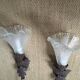Pair of Murano metal and glass sconces