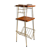 Vintage metal and wood side table