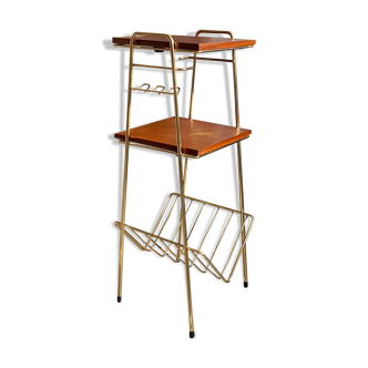 Vintage metal and wood side table