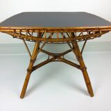 Vintage bamboo and rattan table 1960