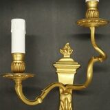 Pair of large Louis XVI style wall lights from the 19th century - gilded bronze