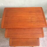 Vintage teak scandinavian pull-out tables