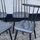 Set of 4 black laquered dining chairs
