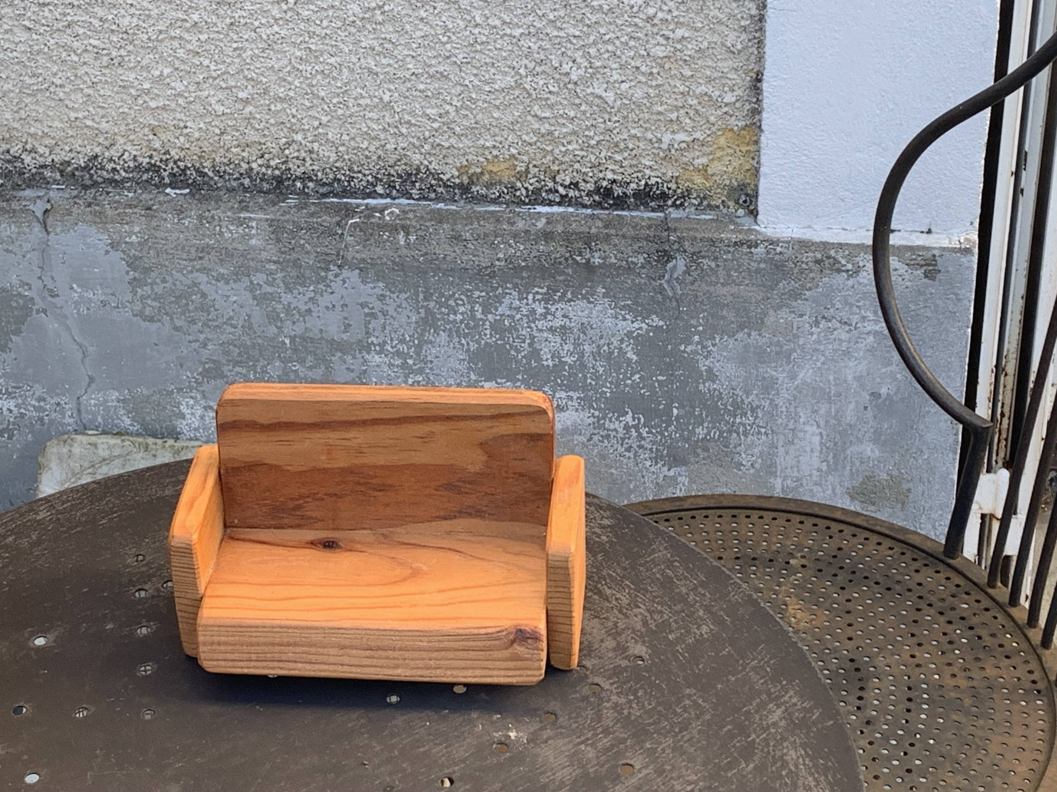 Set of furniture for dolls and dolls' houses, handcrafted, consisting of a sofa and two armchairs