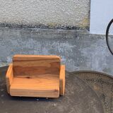 Set of furniture for dolls and dolls' houses, handcrafted, consisting of a sofa and two armchairs
