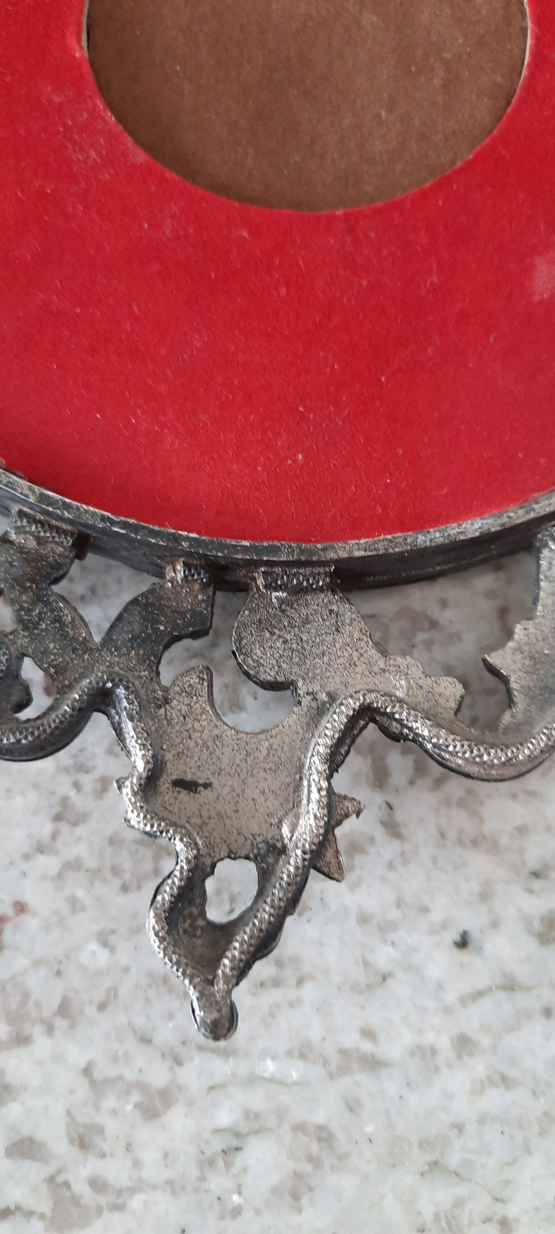 Vintage metal wall mirror 11x22cm