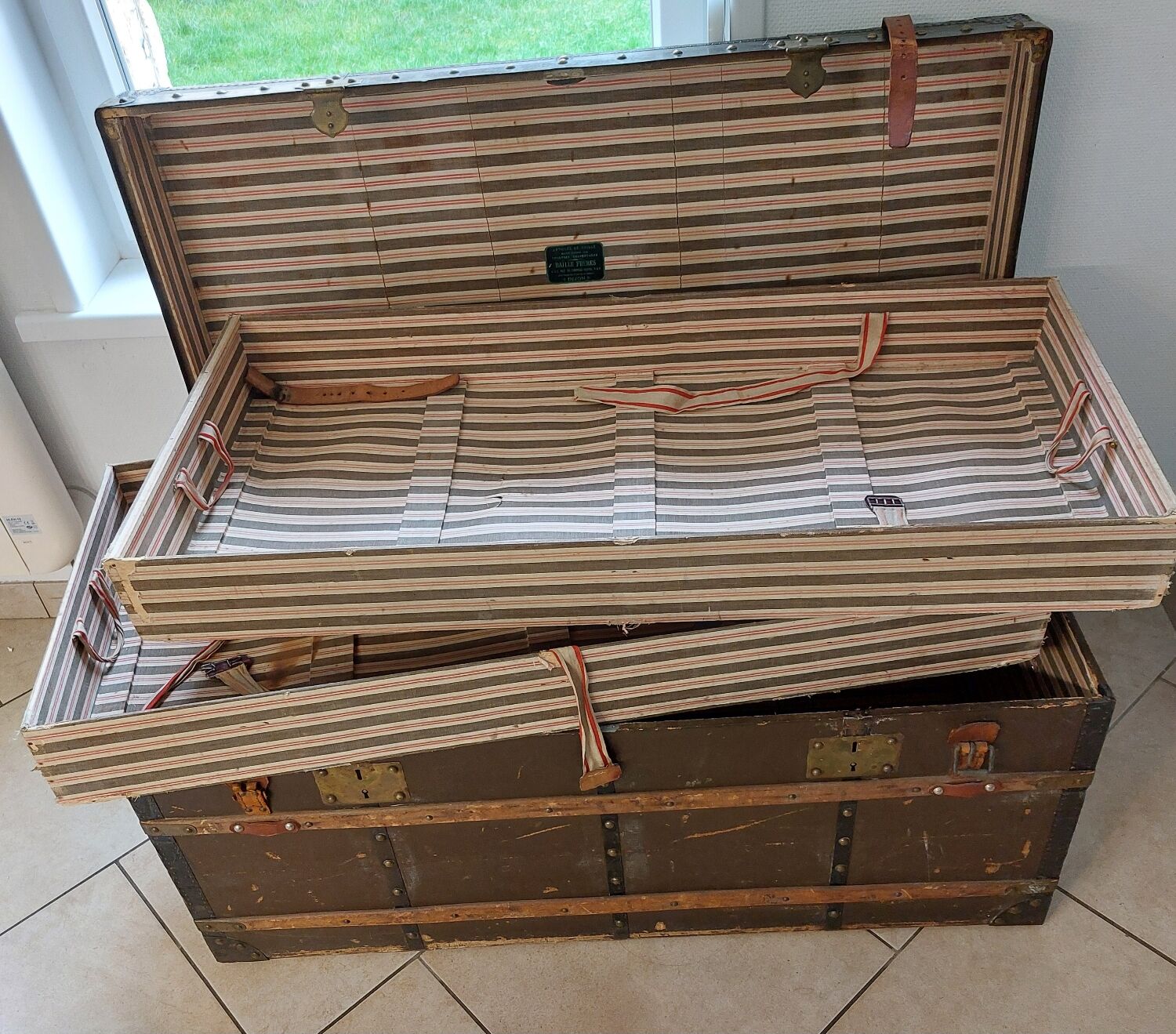 Antique travel trunk