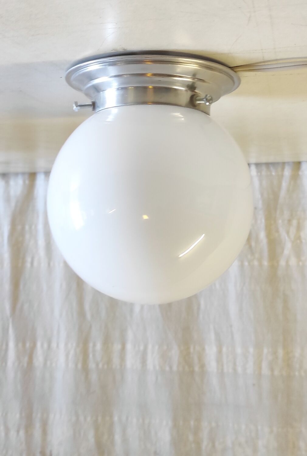Art Deco ceiling light or wall sconce with opaline globe, diameter 15 cm - mid 20th century.