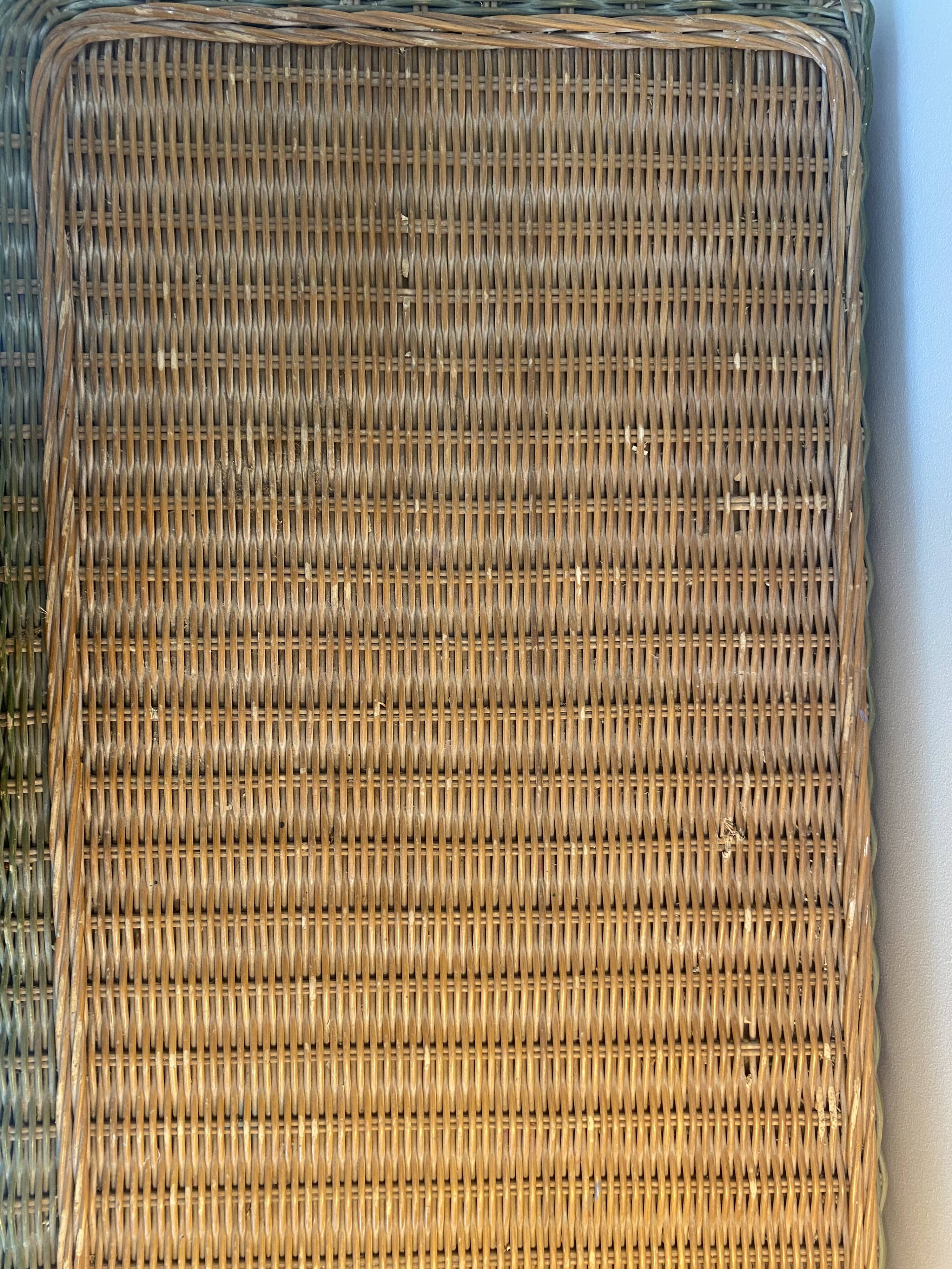 rattan chest of drawers with green details