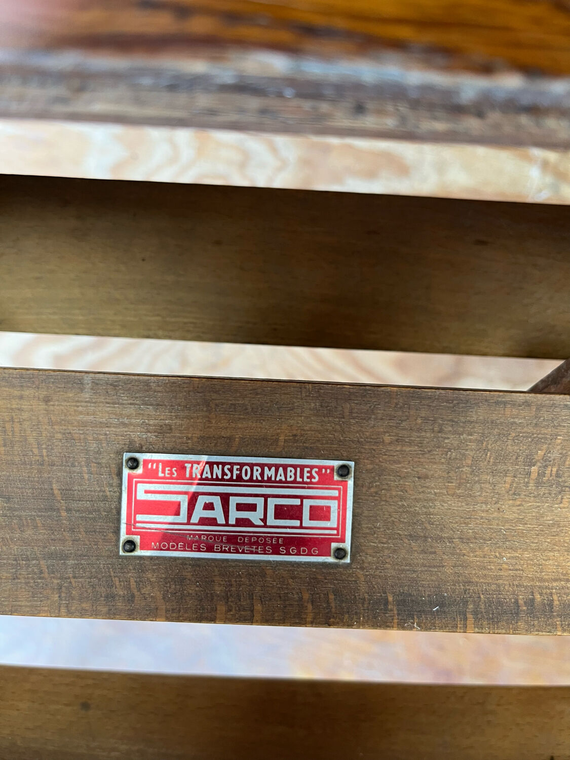 Coffee table with sirca system in oak from the 50s