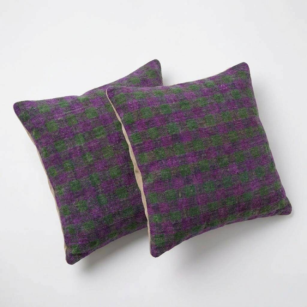 Set of 2 vintage kilim cushion covers 41x41 cm