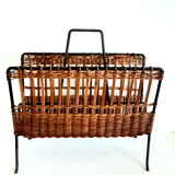 Iron and rattan magazine holders 1950