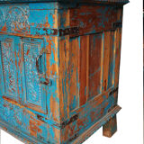 Damchaya Chest Blue Original Piece Old Teak with Secrets 150x108x65cm