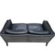 Vintage Scandinavian black leather sofa