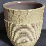 French Art-Deco ceramic vase cracked vanilla