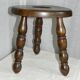 Vintage turned wood tripod stool 1950-60