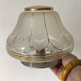 Art Deco ceiling light in frosted glass and gilding