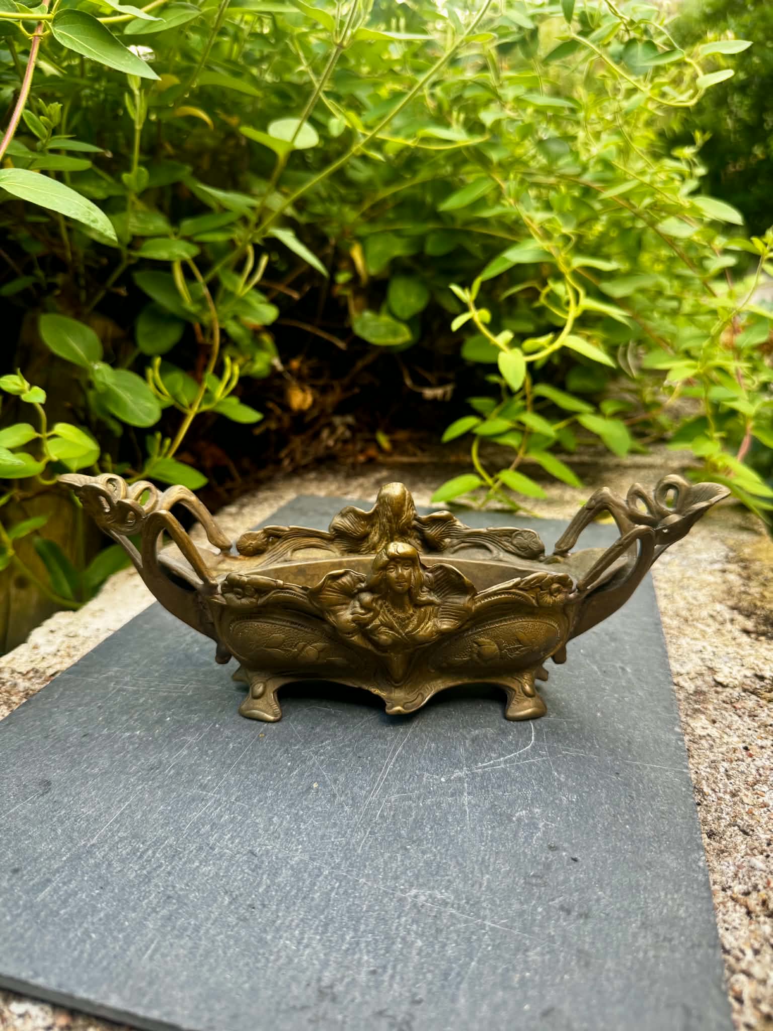 Brass planter Art Nouveau Jugendstil