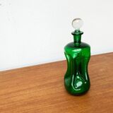 Vintage Kluk Kluk Bottle in Danish Green Glass from Holmegaard, 1970s