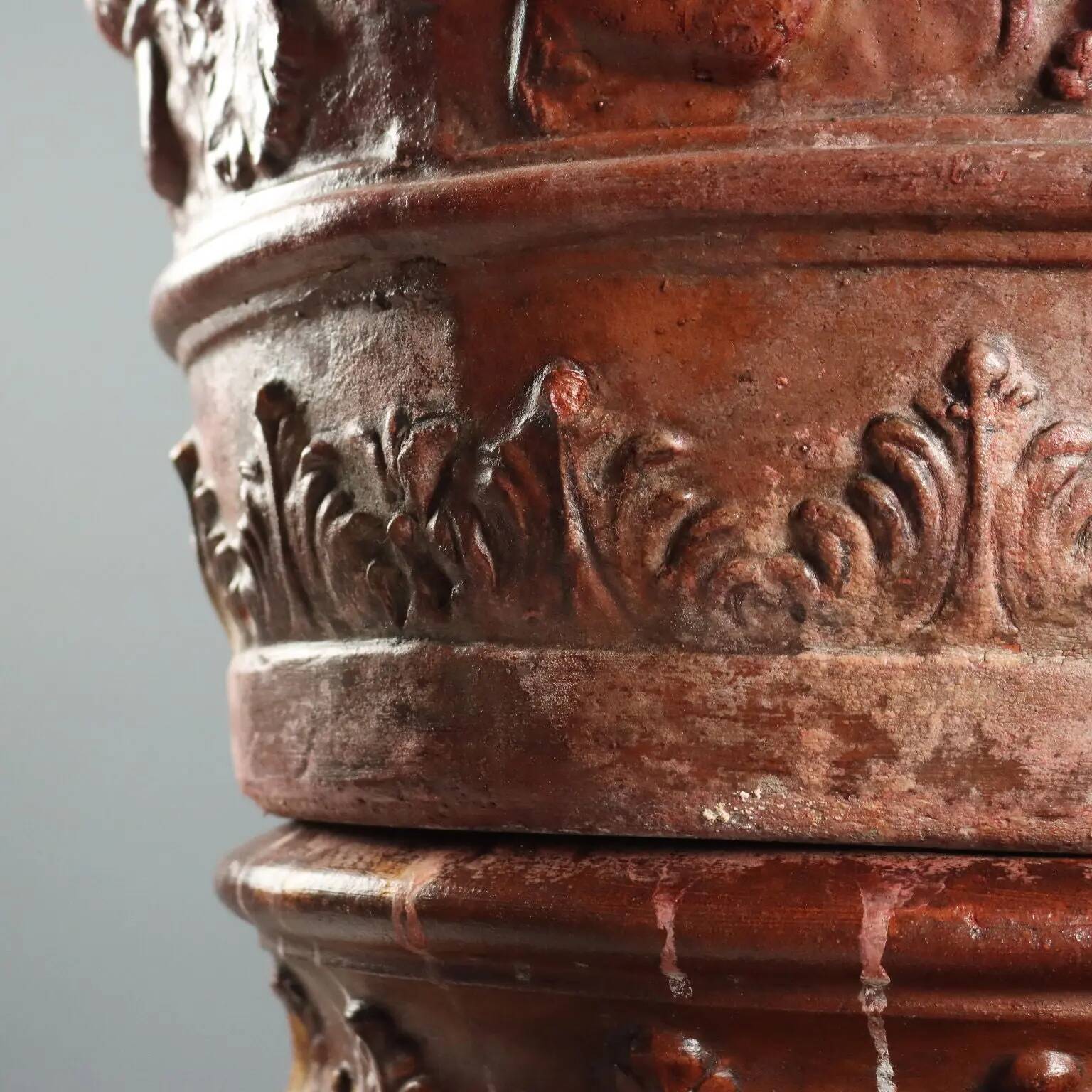 Ancient vase with terracotta stand Italy 20th Century
