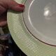 Set of 5 Salins Isoard model plates in vintage green earthenware.