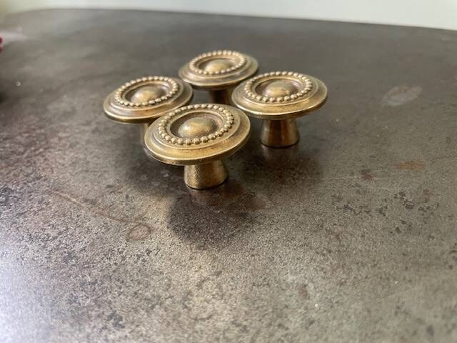 set of 4 antique solid brass handles