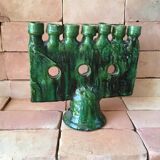 Tamegroute pottery menorah candle holder