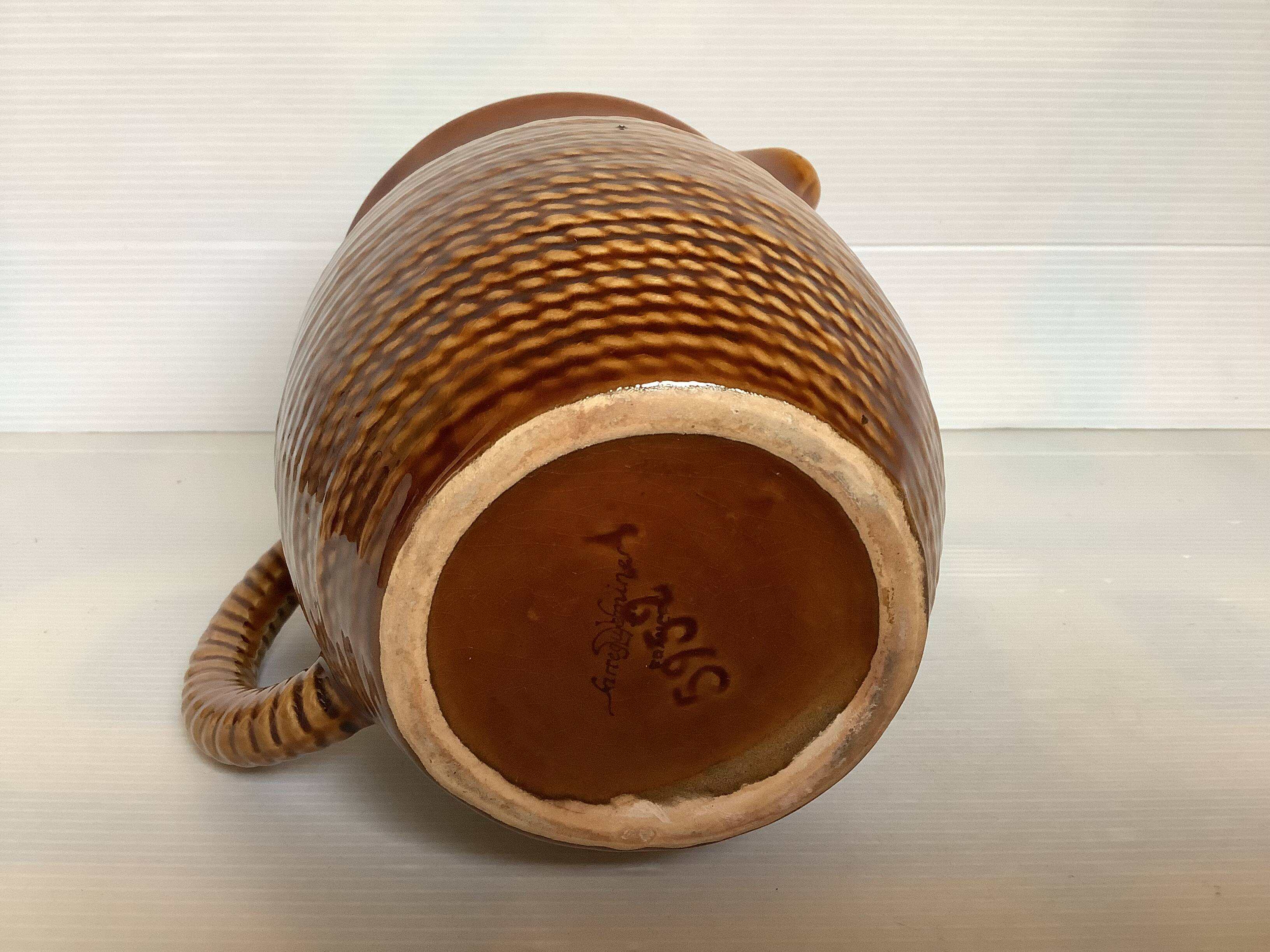 Sarreguemines slip rope pitcher