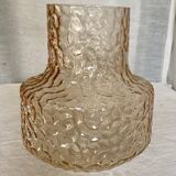 Vintage Scandinavian vase from the 1960s, textured tinted glass
