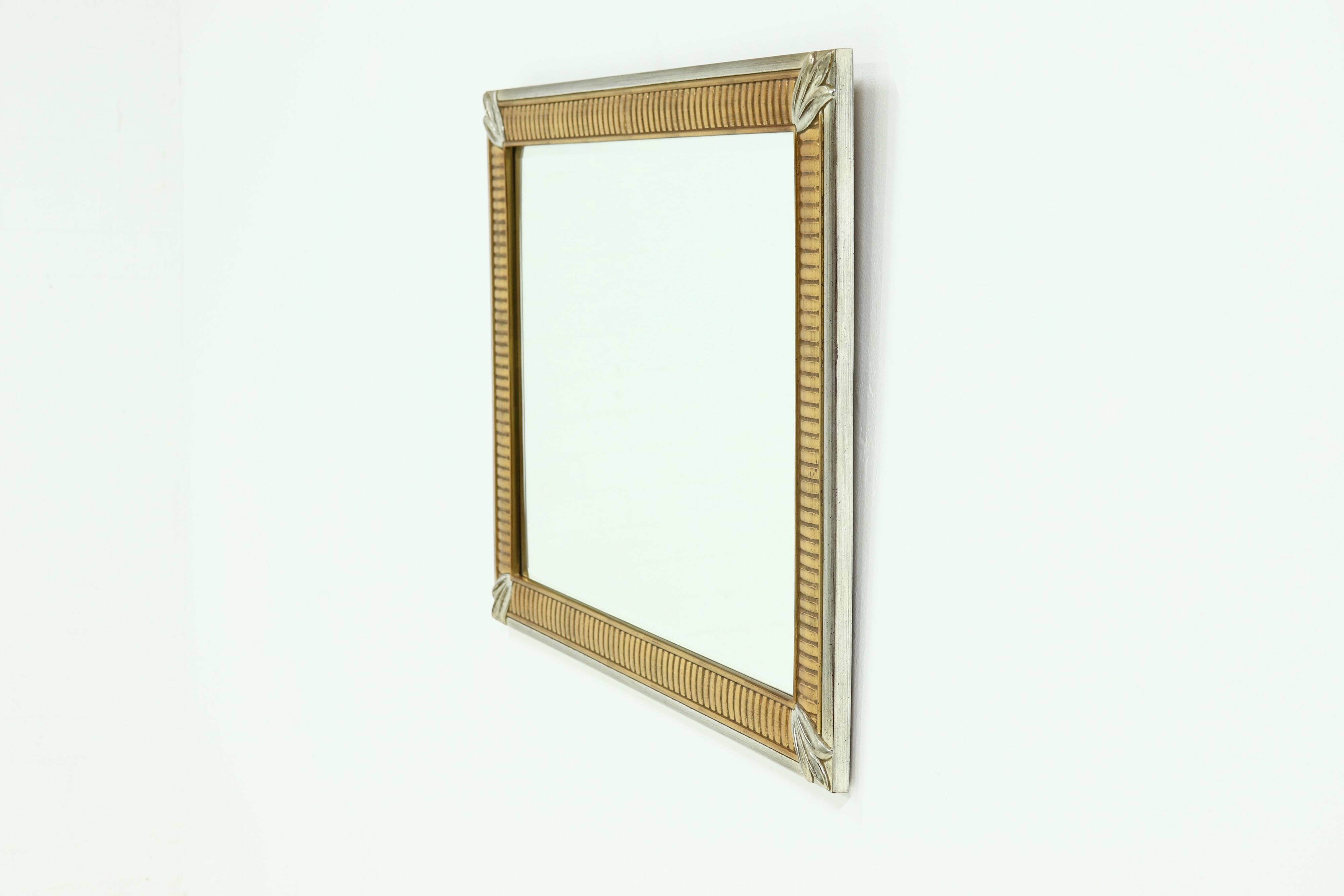 Large Decorative Gold Plated Mirror by Deknudt Belgium 1980s