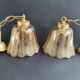 Pair of vintage spike-patterned pendant lights