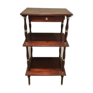 Table d'appoint en acajou, - cuir