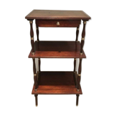 Small table in mahogany, leather and brass