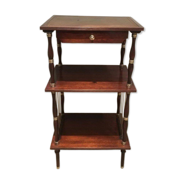 Small table in mahogany, leather and brass