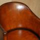 Fauteuil de bureau Édouardien 1910 en cuir et chêne sculpté