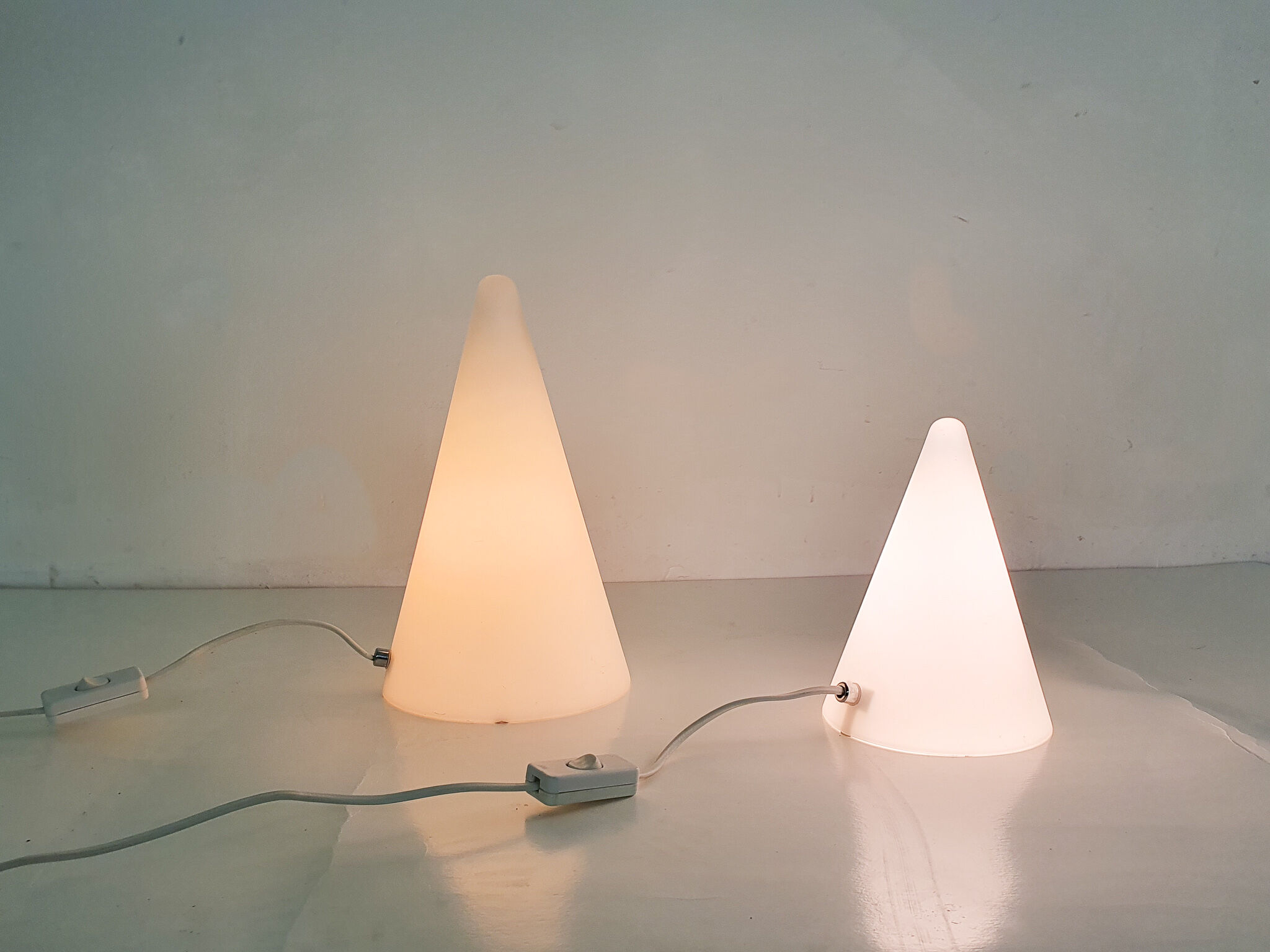 Set of two milk glass lights by Wofi Leuchten, Germany