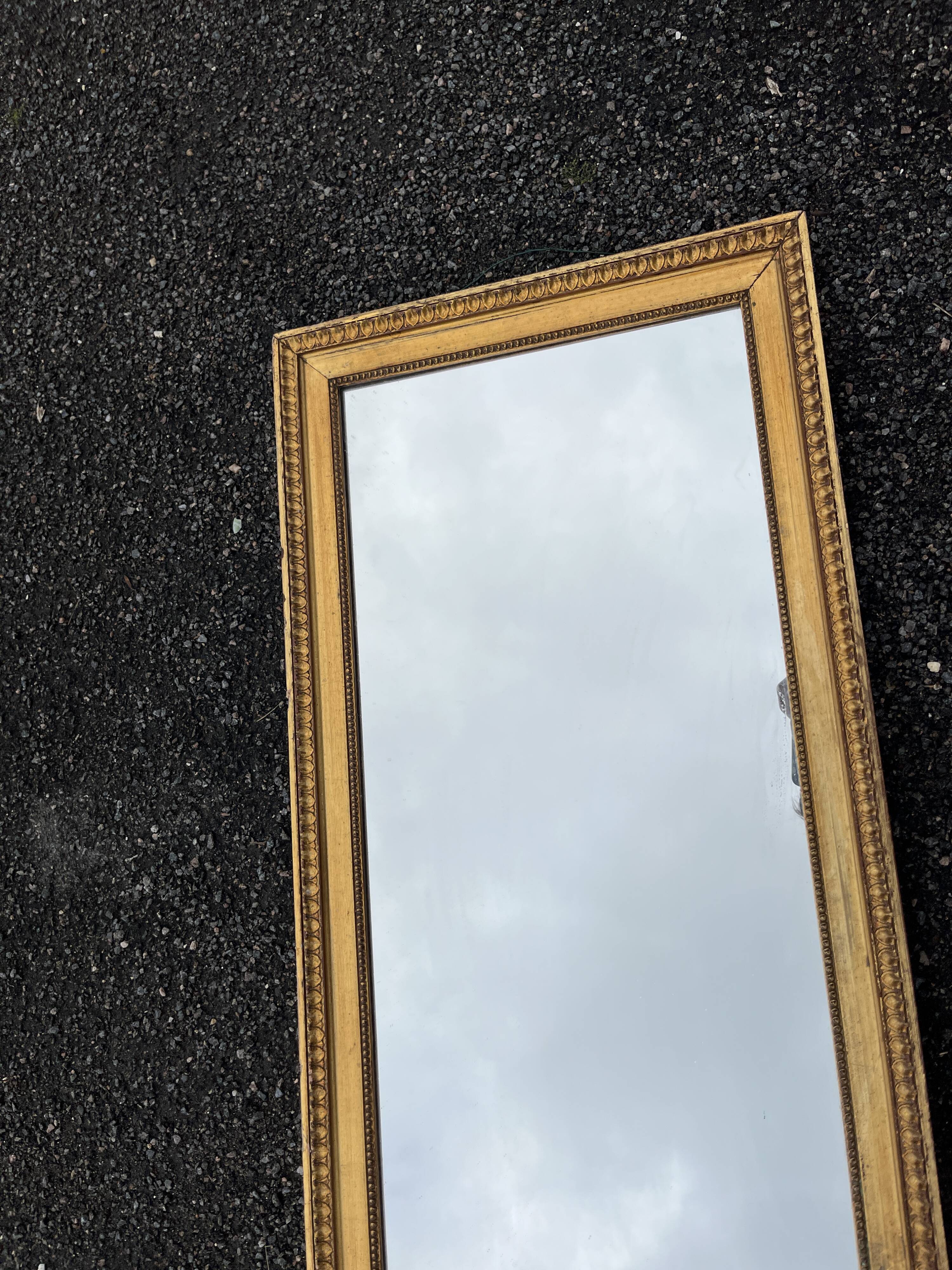 Large gold mirror 150 cm long classic style beaded frame
