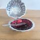 Stainless steel and glass seashell butter dish