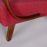 Red art deco armchair - 1930s czechia