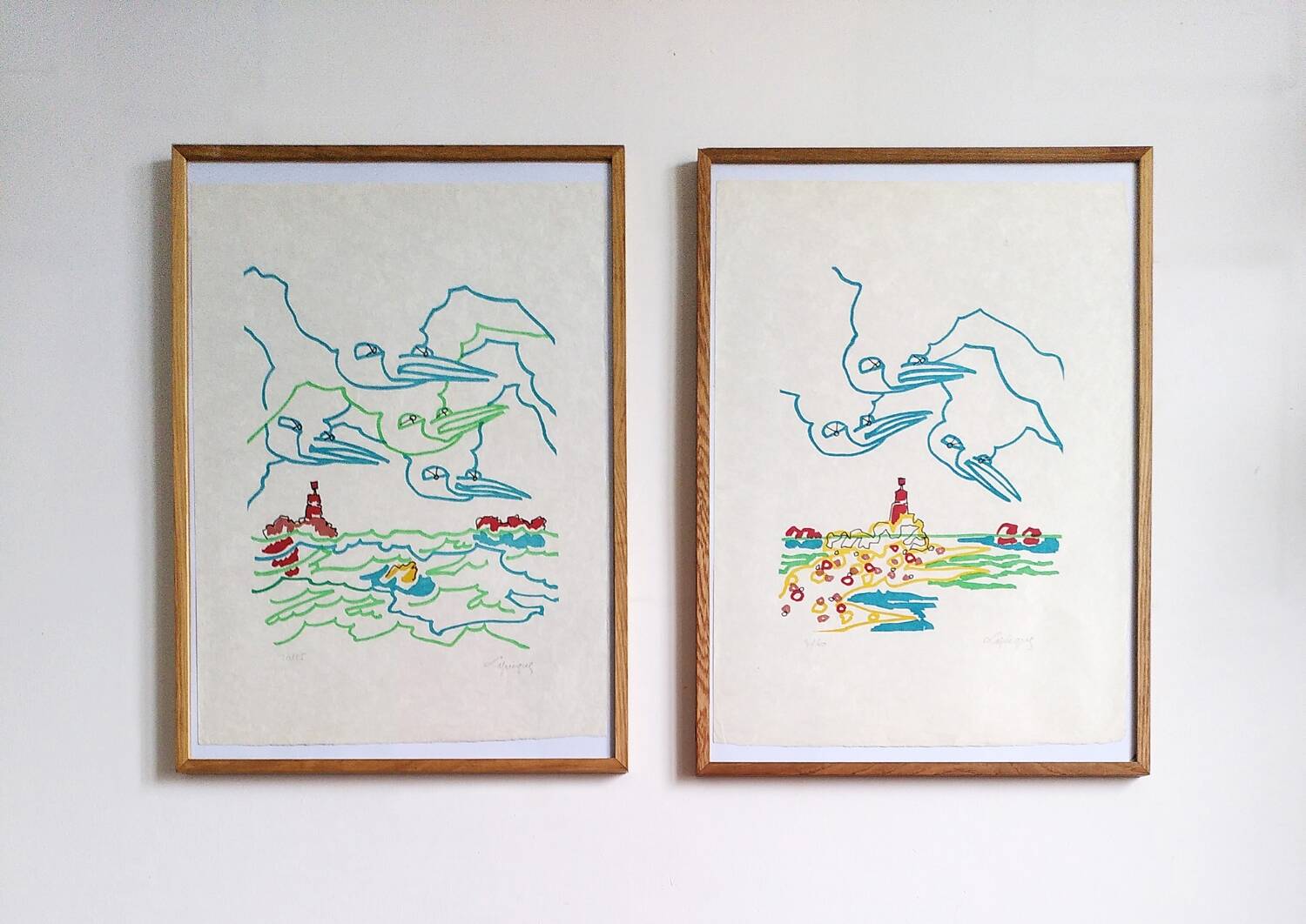 Lot of two Charles Lapicque lithographs