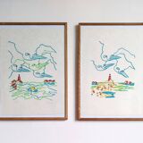 Lot of two Charles Lapicque lithographs