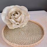 Glazed rattan tray
