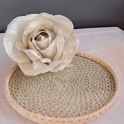 Varnished rattan tray