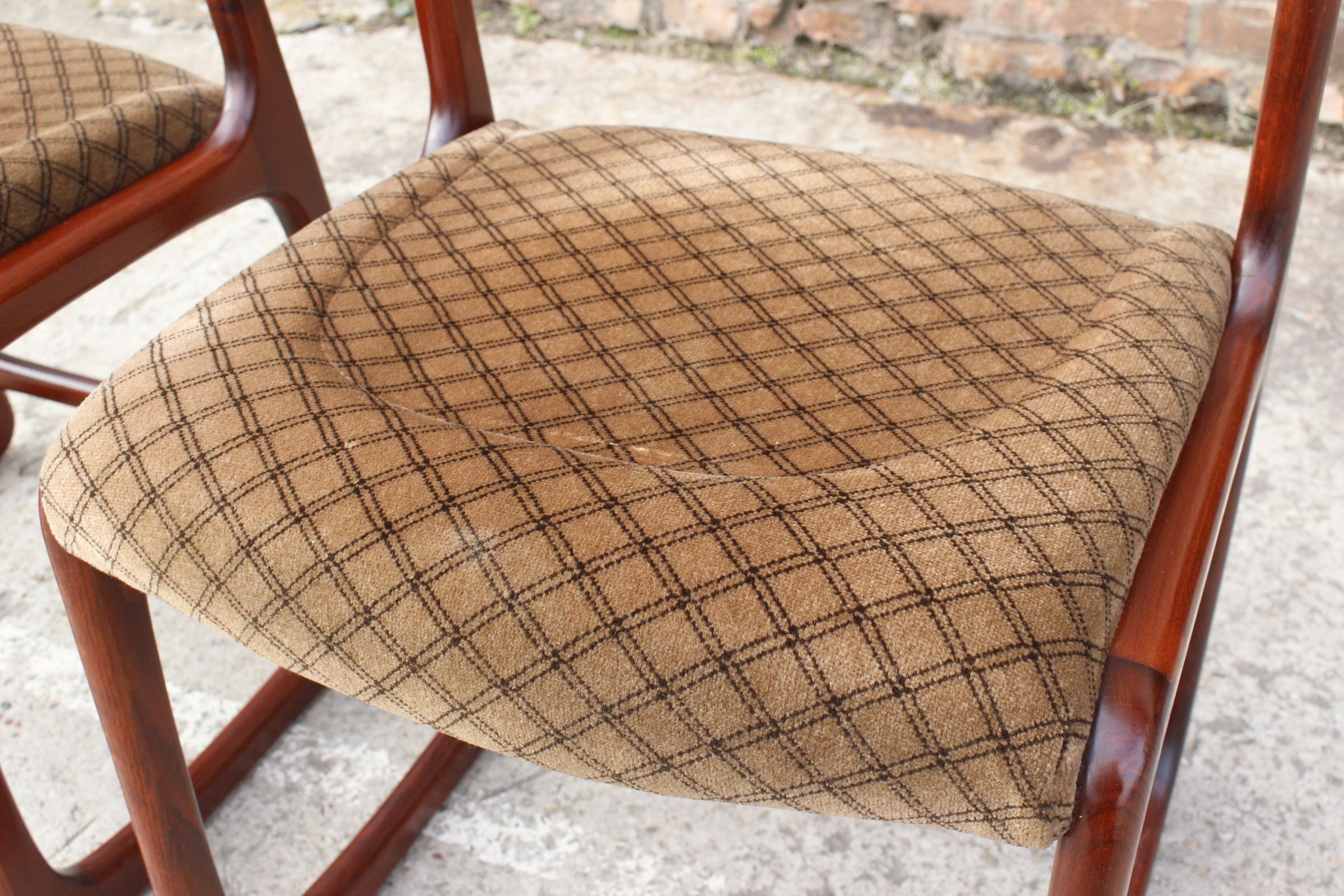Pair of sleigh chairs by baumann, france circa 1960