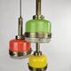 Rare pendant lamp from Italy in 3 colours of glass attributed to Stilnovo