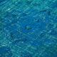 Handmade hi-low pile oriental 1970s 201 cm x 291 cm turquoise carpet