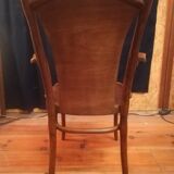 Thonet armchair in curved wood and stylized patterns