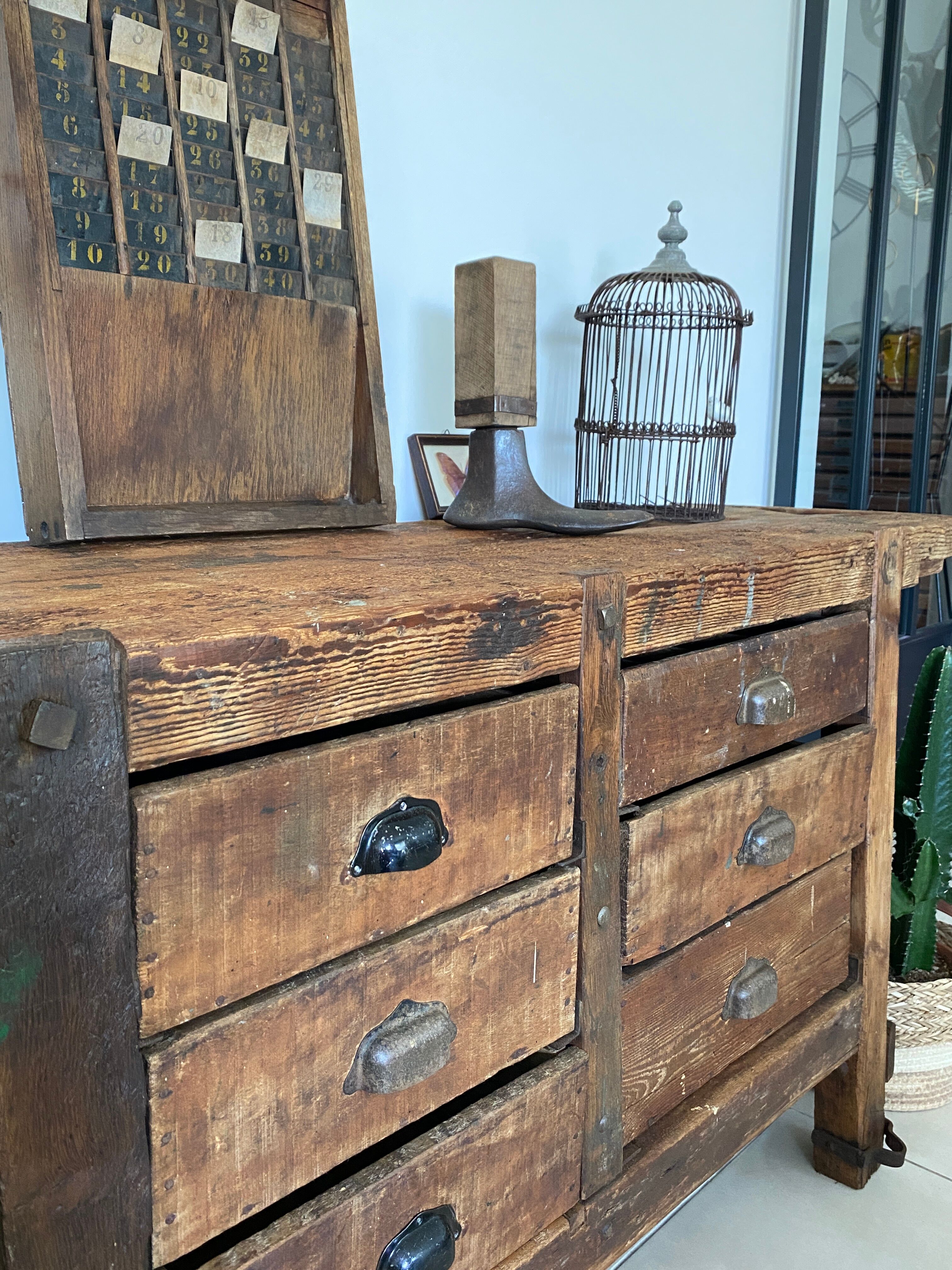 Old wooden workbench