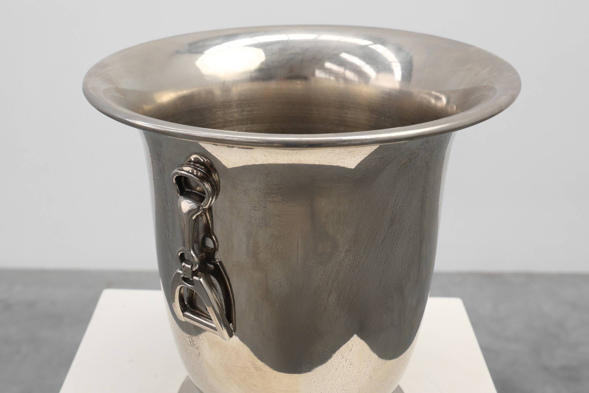 Art Deco Equestrian Champagne bucket with Stirrup handles, France 1930s